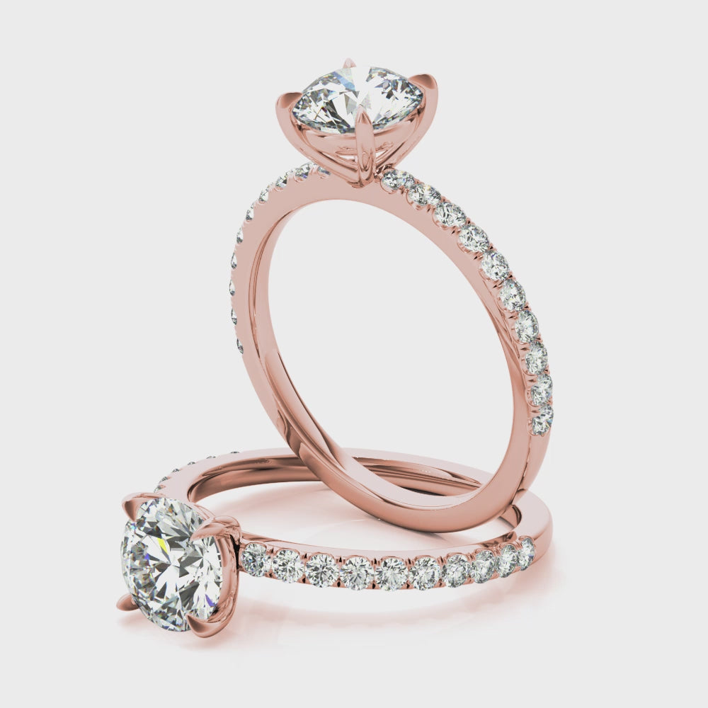 Round Pave Engagement Ring