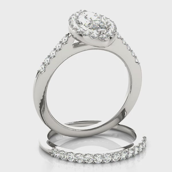 Marquise Halo Pavé Diamond Engagement Ring