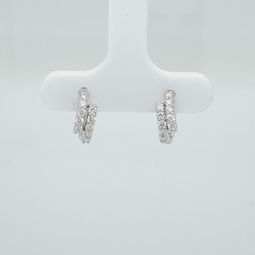 TwoRows Mini Huggies Earrings