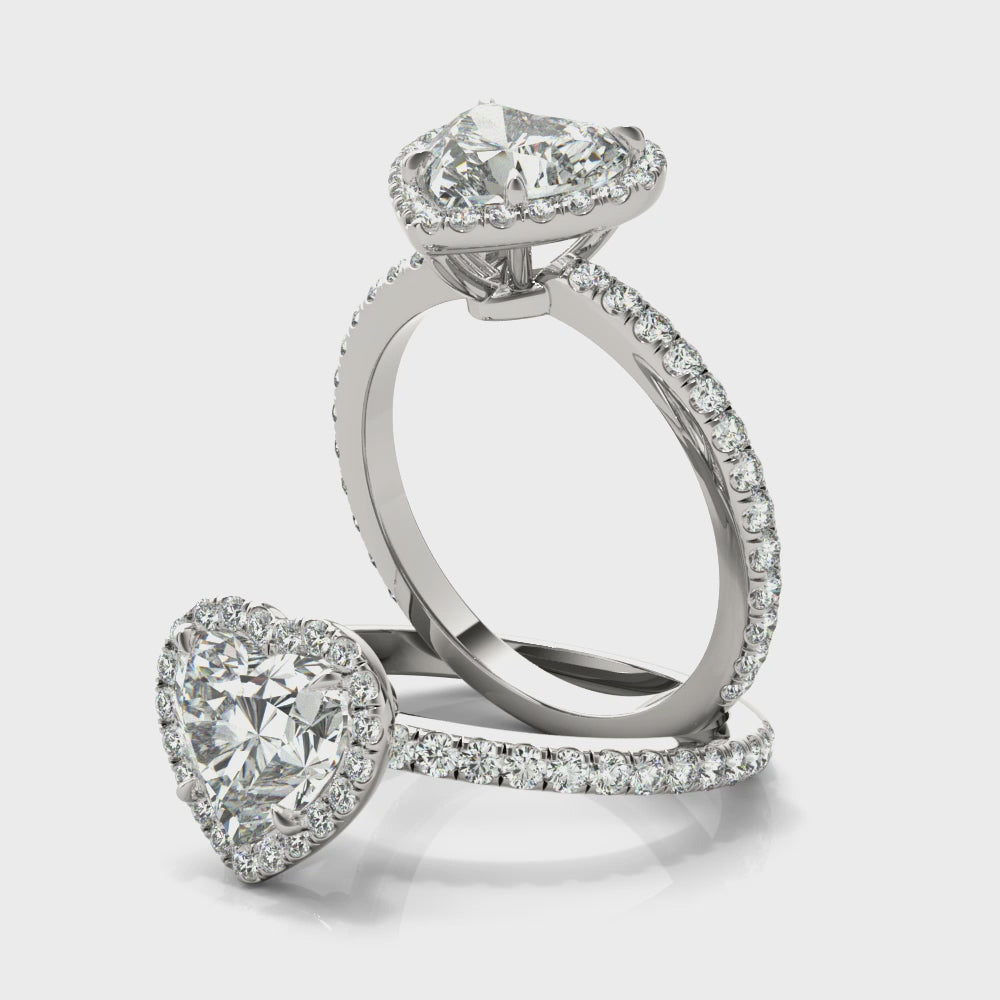 Heart Halo Engagement Ring