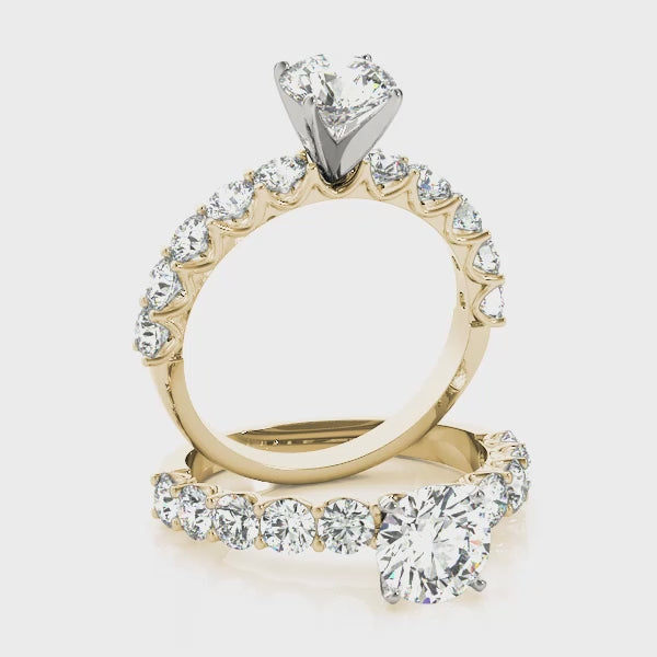 Waves Cathedral Peekaboo Round Engagement Ring