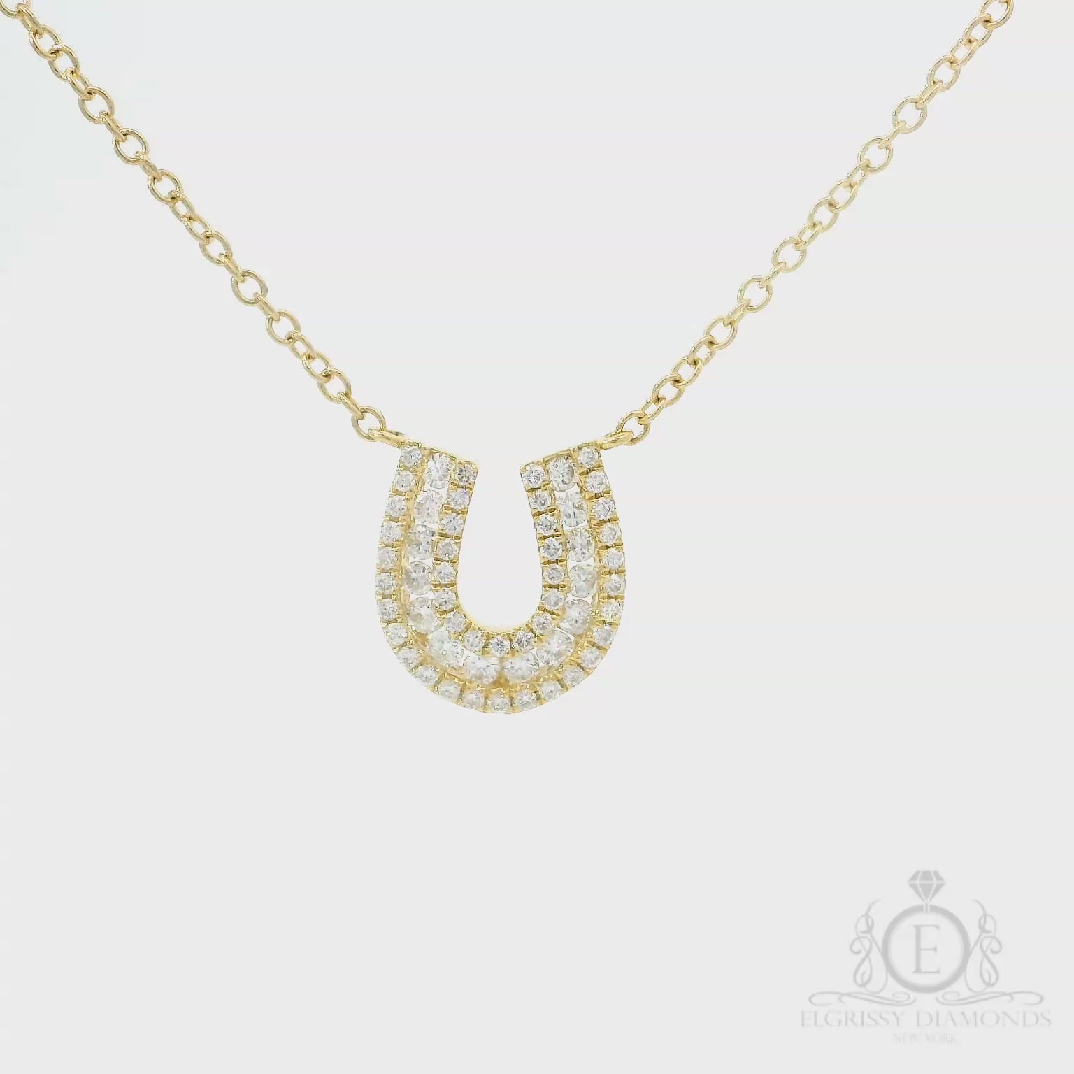 Yellow Gold HorseShoe Diamonds Necklace