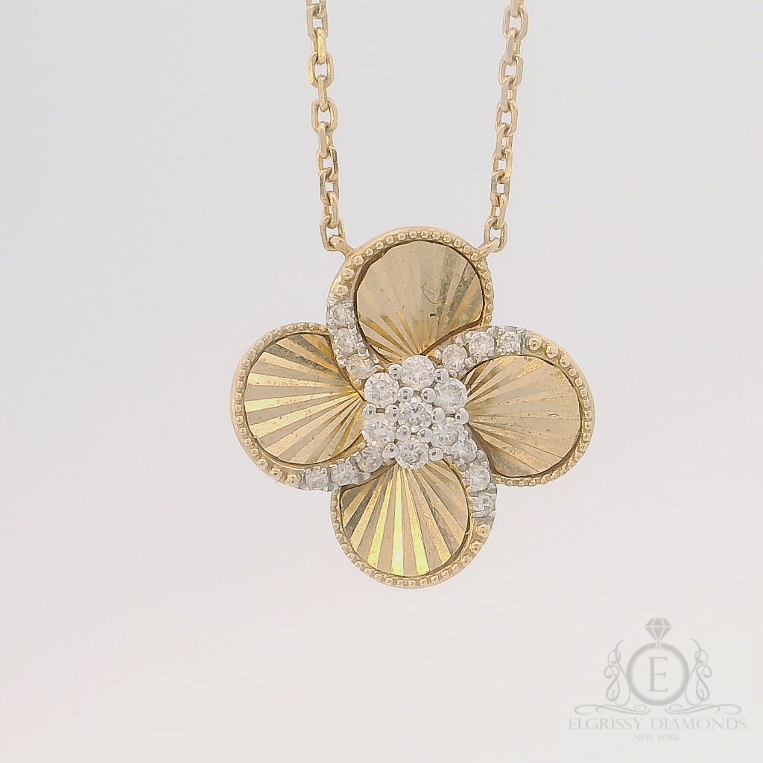 Yellow Flower Diamonds Pendant