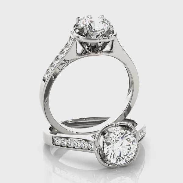 Float Bezel Round Engagement Ring
