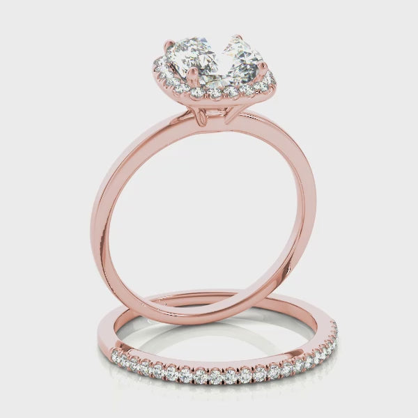 Cushion Halo Solitaire Engagement Ring