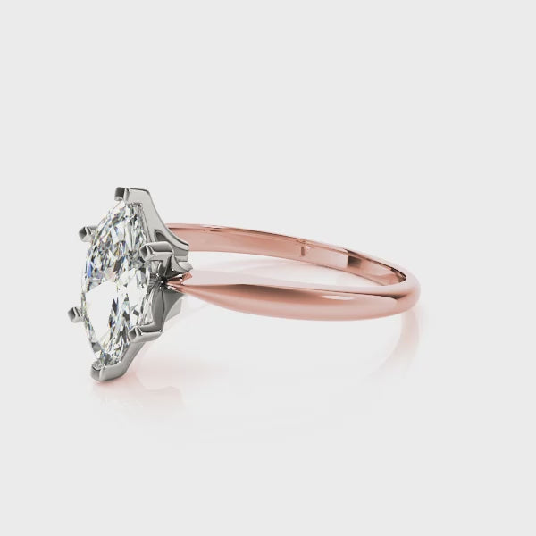 Marquise Solitaire Diamond Engagement Ring