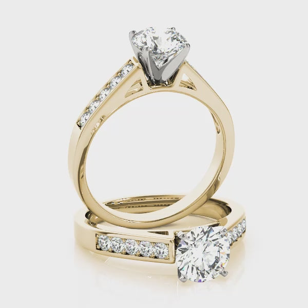 Solitaire Pavé Engagement Ring