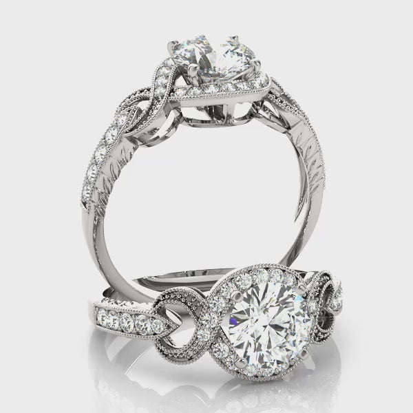 Vintage Twisted Shank Engagement Ring