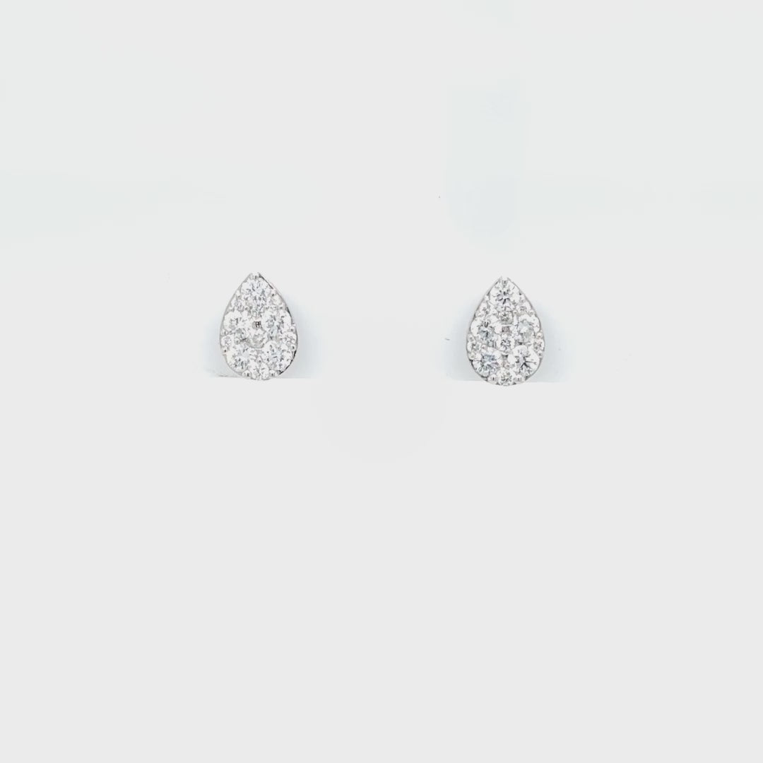 Pear Cluster Diamond Earrings