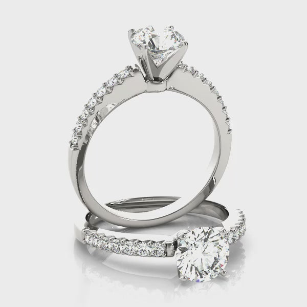 Tension Pavé Round Engagement Ring