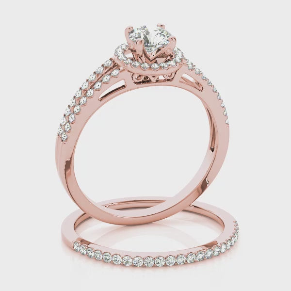 Aries Float Halo Round Engagement Ring