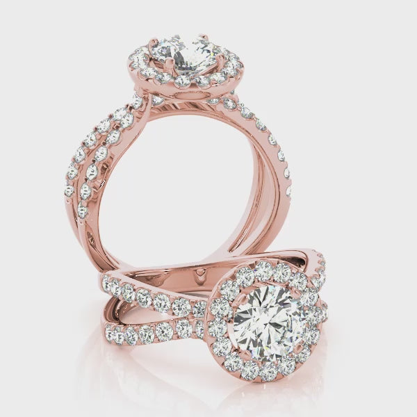 Split Shank Halo Engagement Ring