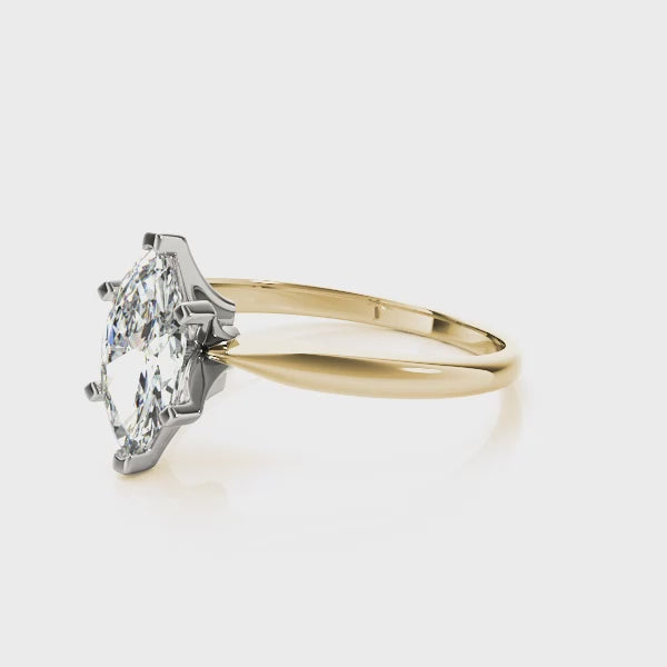 Marquise Solitaire Diamond Engagement Ring