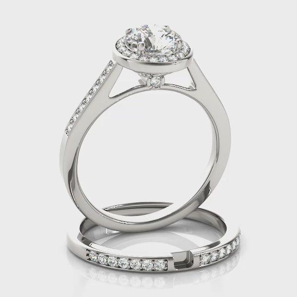 Tension Classic Halo Round Engagement Ring