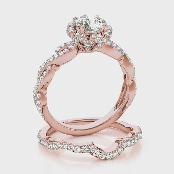 Floral Halo with Infinity Pavé Engagement Ring