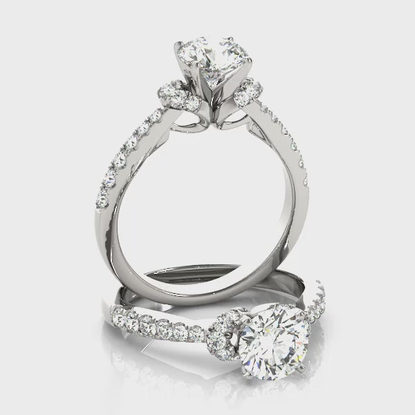 Bow Tie Pavé Tapered Round Engagement Ring