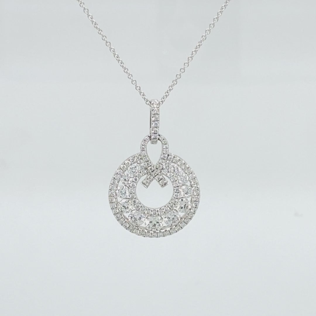 Pave Ribbon Circle Pendant for Rent
