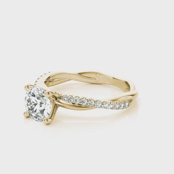 Classic Solitaire Twisted Shank Engagement Ring