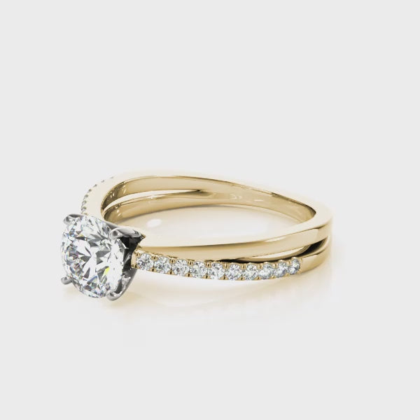 Split Shank Pavé Diamond Engagement Ring