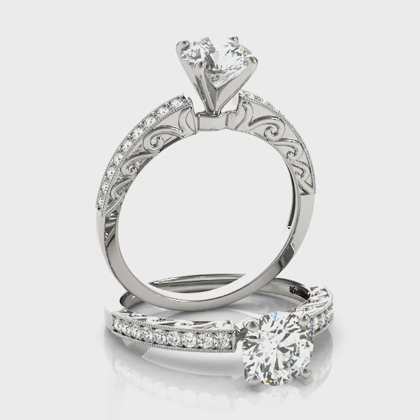 Vintage Tension Round Engagement Ring