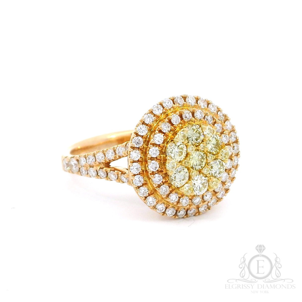Yellow/Rose Gold Cocktail Ring - Elgrissy Diamonds