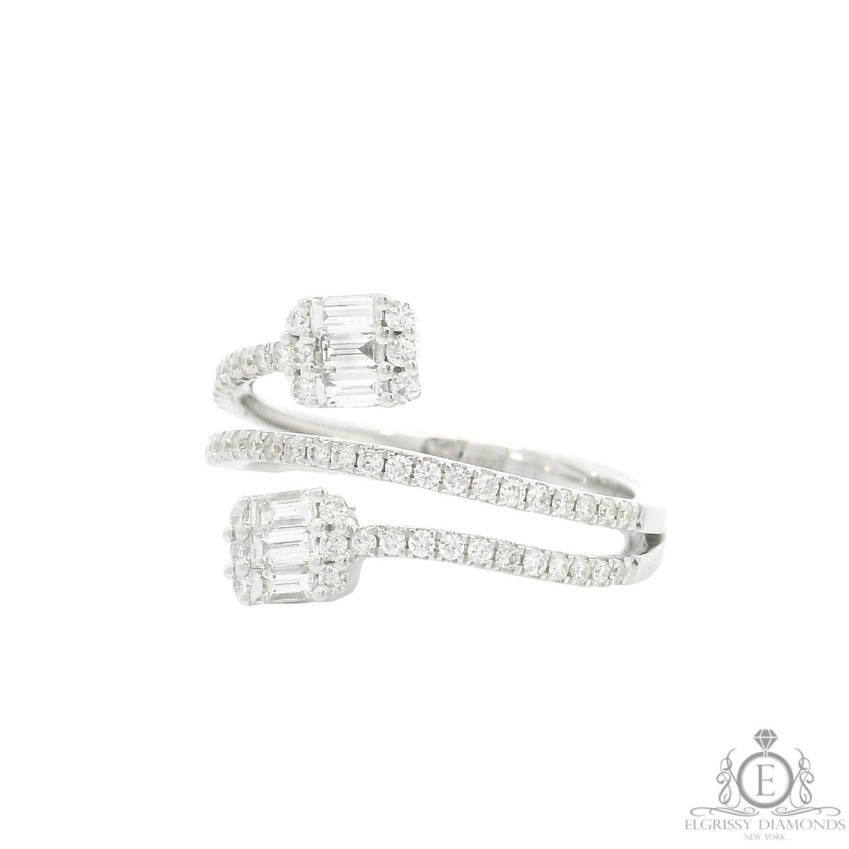 Three Rows Emerald Cocktail Ring - Elgrissy Diamonds