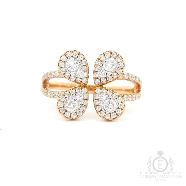 Four Petals Diamonds Cocktail Rings - Elgrissy Diamonds