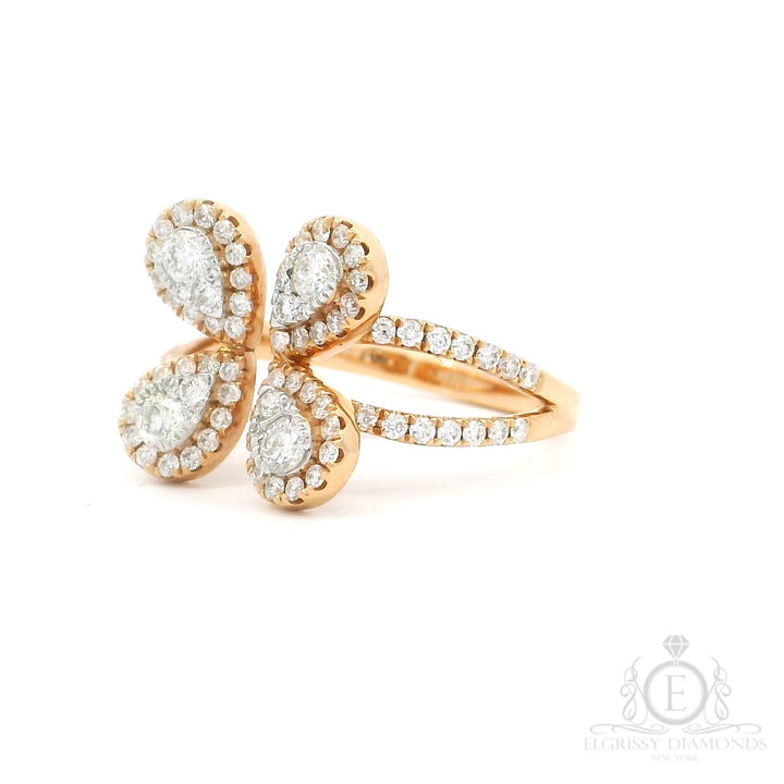 Four Petals Diamonds Cocktail Rings - Elgrissy Diamonds