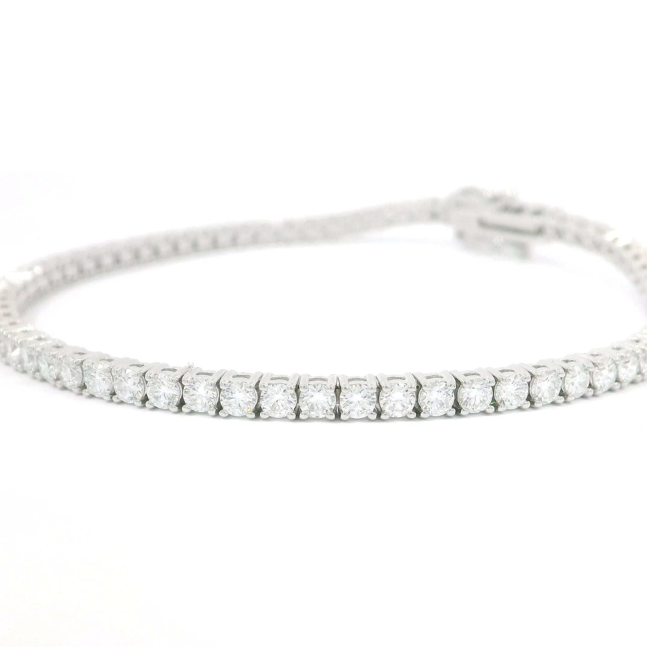 3.20ctw Lab Grown Diamonds Tennis Bracelet in 14k White Gold