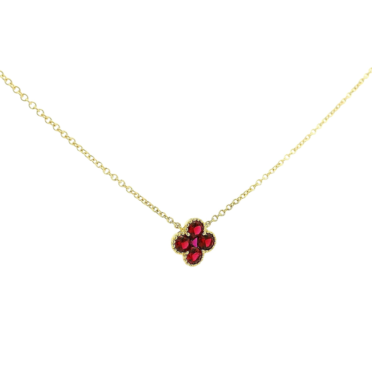 Small Ruby Clover Pendant