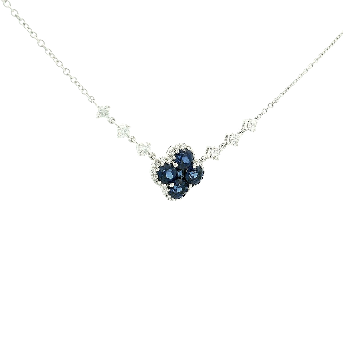 Clover Sapphire Pendants with diamonds