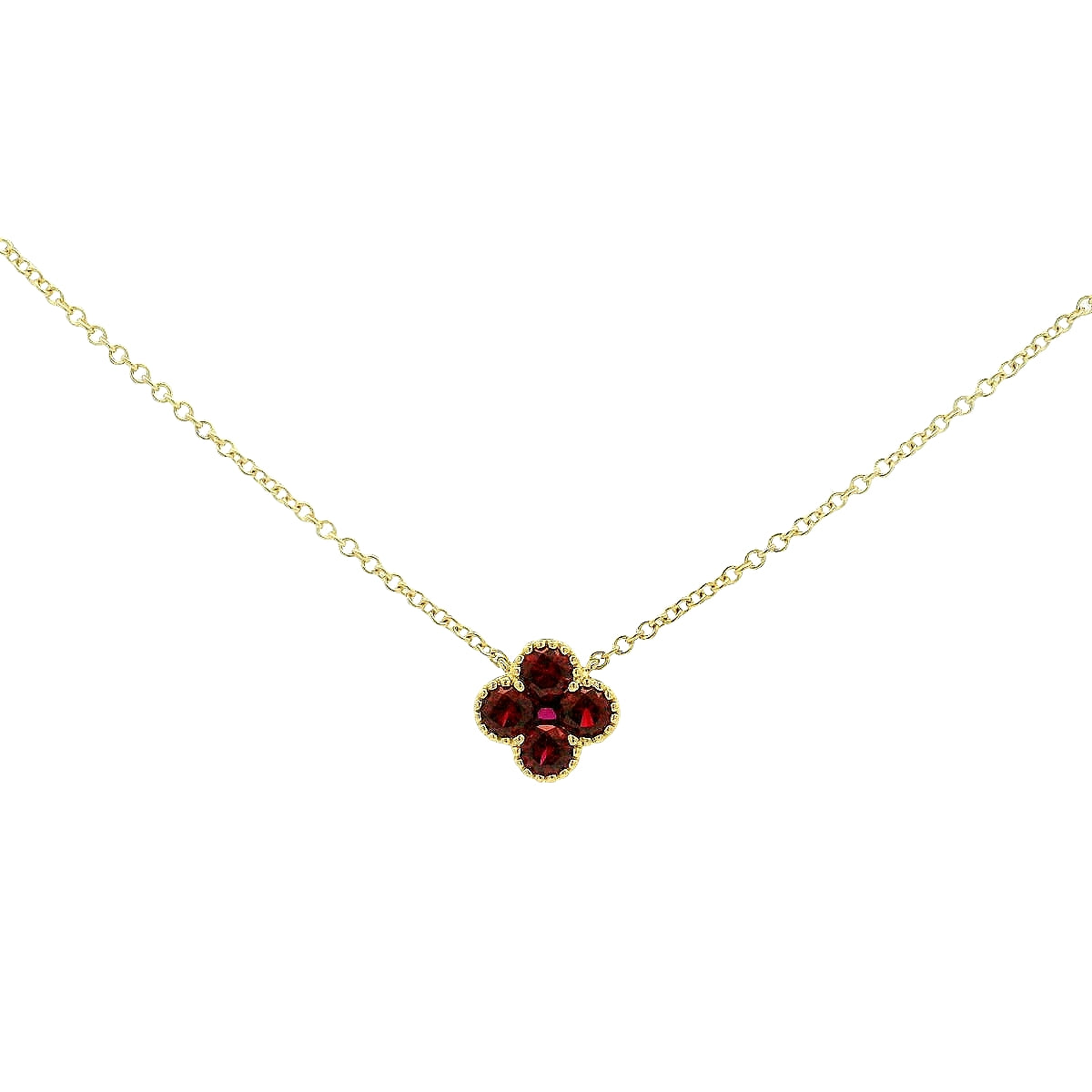 Small Ruby Clover Pendant