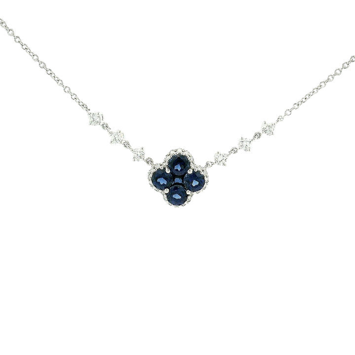 Clover Sapphire Pendants with diamonds