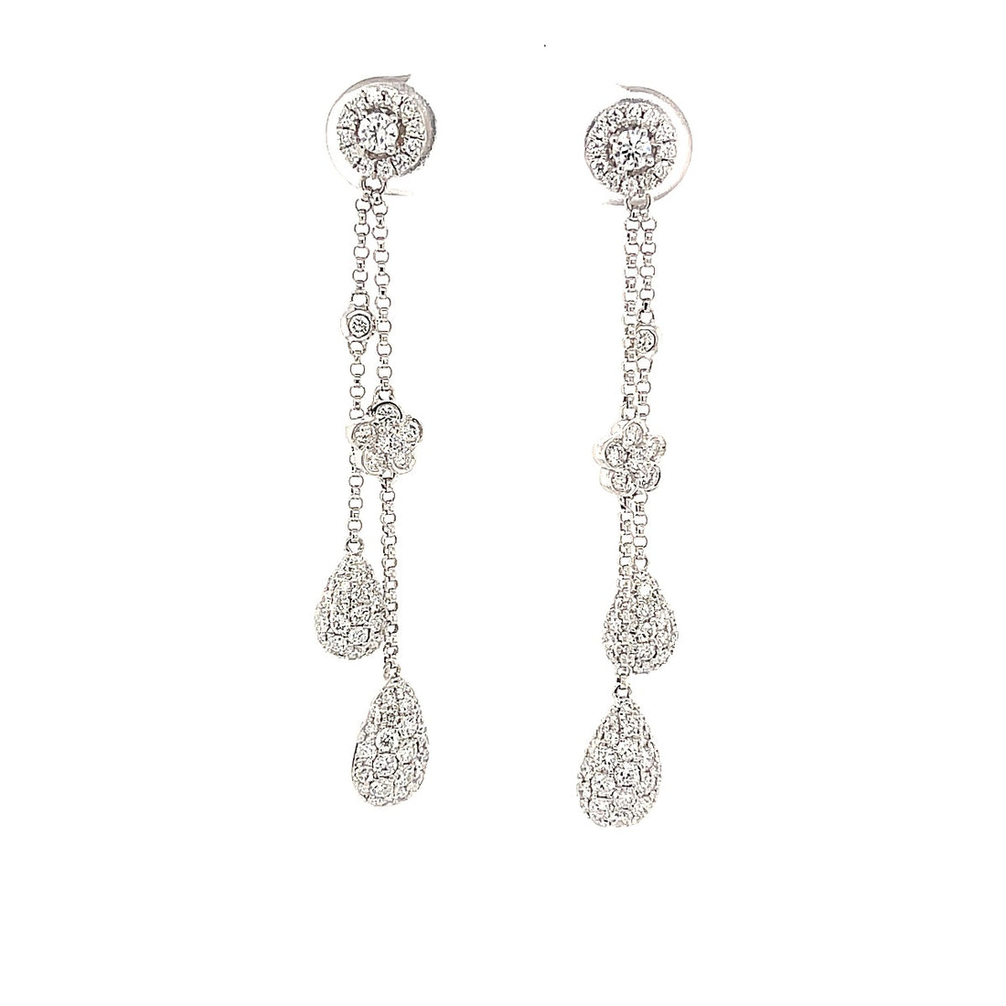 Flower Strand Earrings - Elgrissy Diamonds