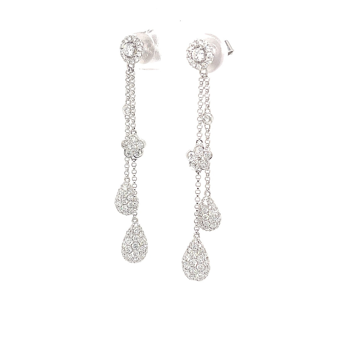 Flower Strand Earrings - Elgrissy Diamonds