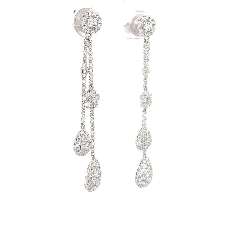 Pavé Flower Strand Earrings - Elgrissy Diamonds