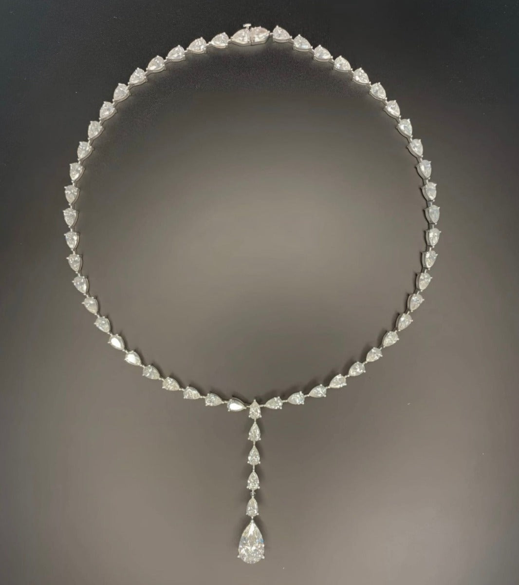 Pear Shape Diamonds Lariat Necklace - Elgrissy Diamonds