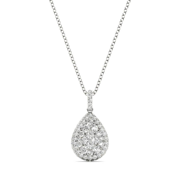 Halo Pear Illusion Pendant Necklace - Elgrissy Diamonds