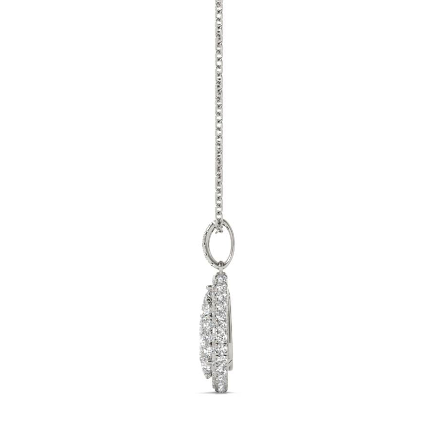 Halo Pear Illusion Pendant Necklace - Elgrissy Diamonds