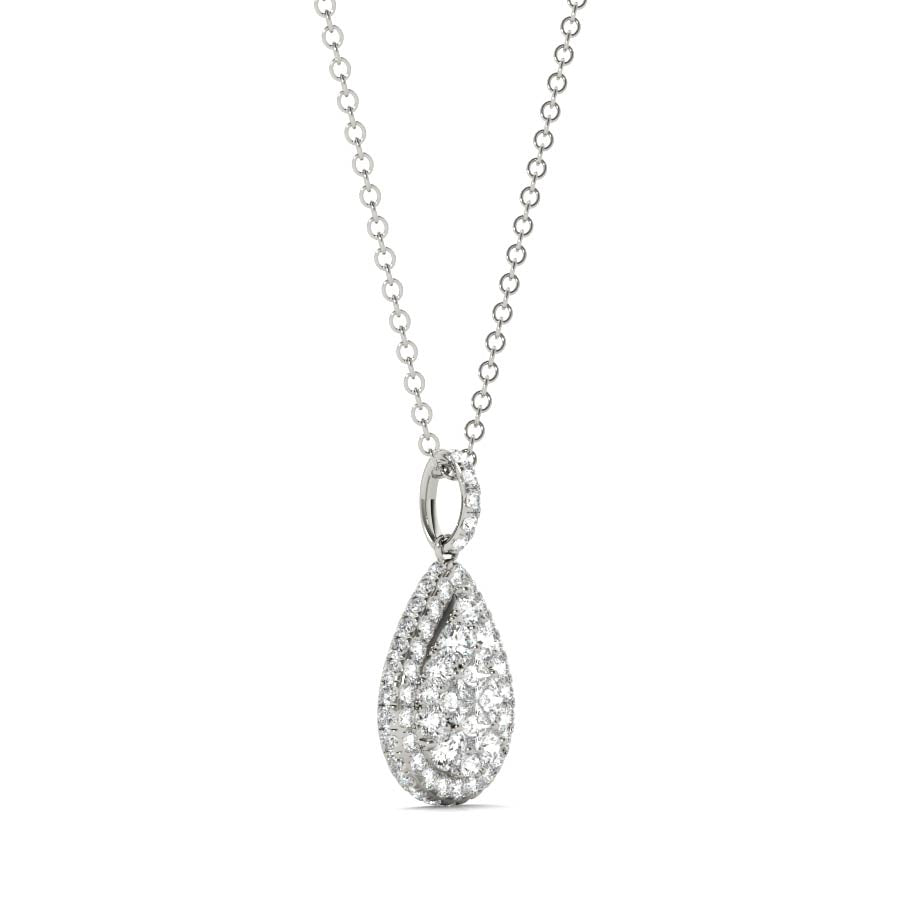 Halo Pear Illusion Pendant Necklace - Elgrissy Diamonds