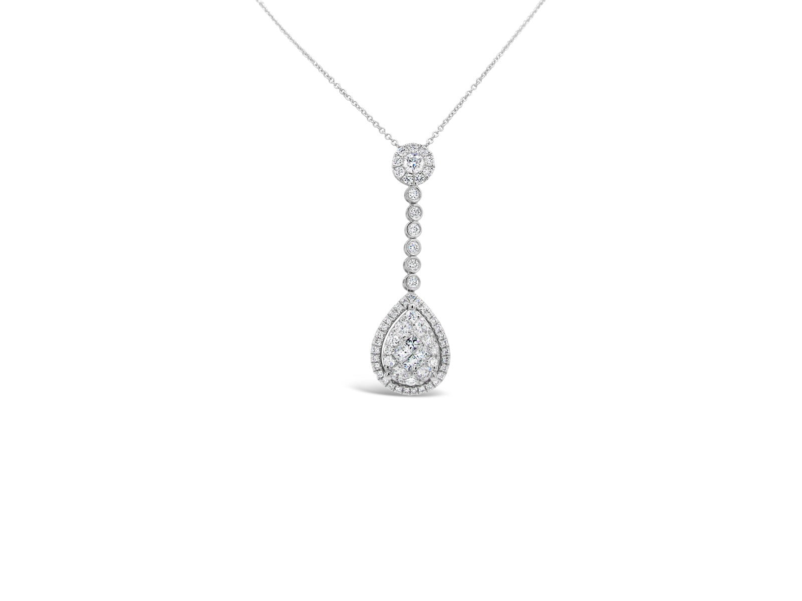 Halo Pear illusion Pendant - Elgrissy Diamonds