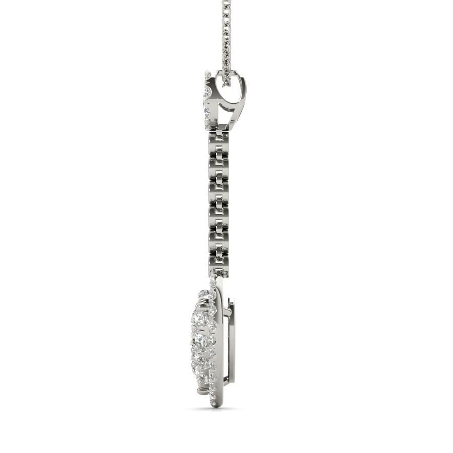 Dangling Halo Hear Illusion Pendant Necklace - Elgrissy Diamonds